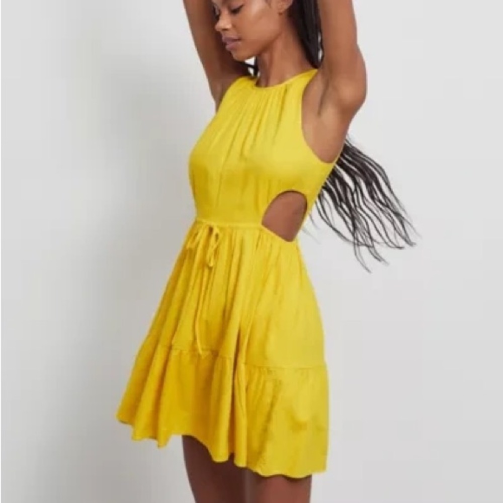 Urban Outfitters Khadijah Linen Cutout Mini Dress Sz S